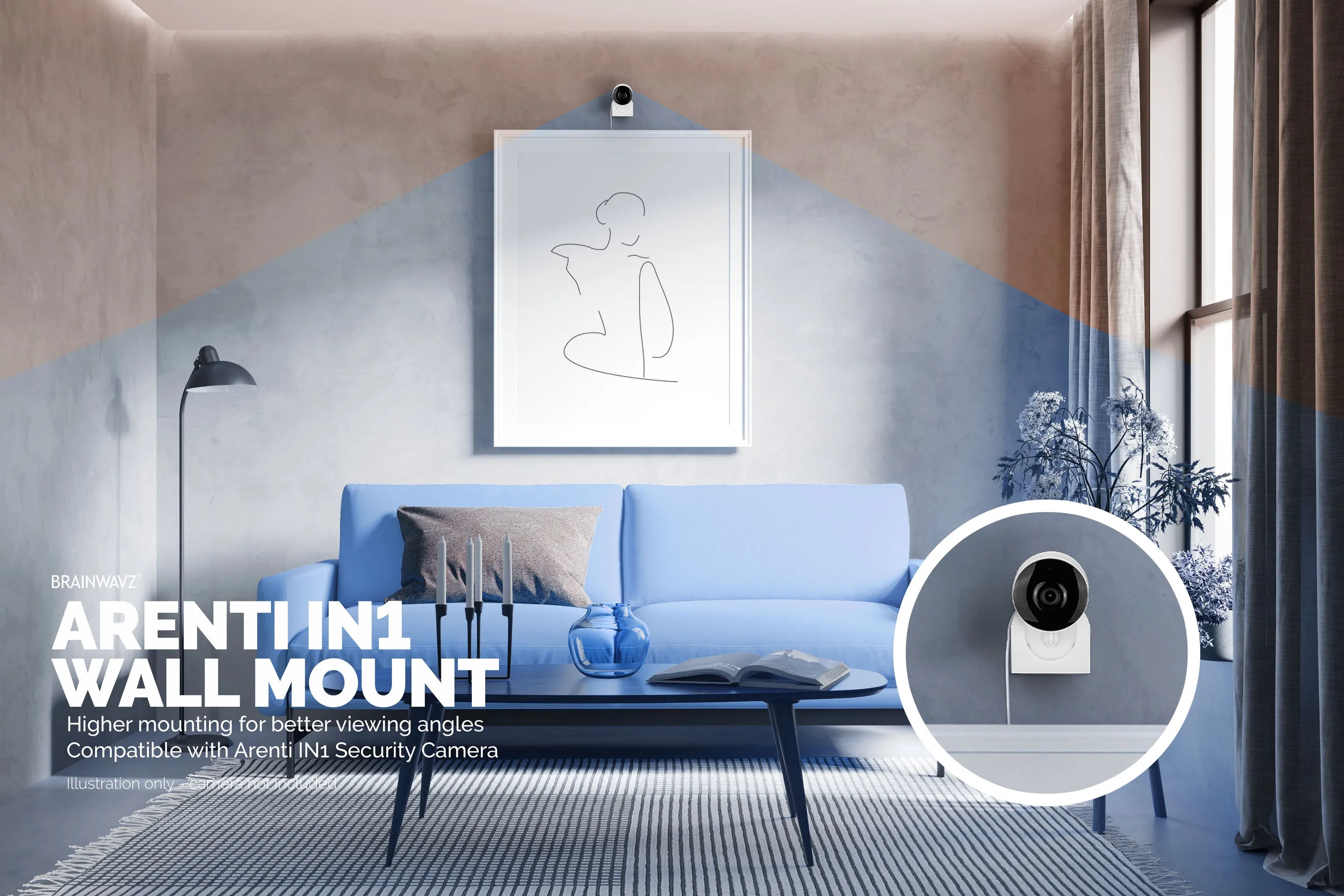 2-Pack Wall Mount For Arenti IN1 Security Camera Wall Mount, Adhesive Holder, Easy to Install Bracket, No Screws or Drilling