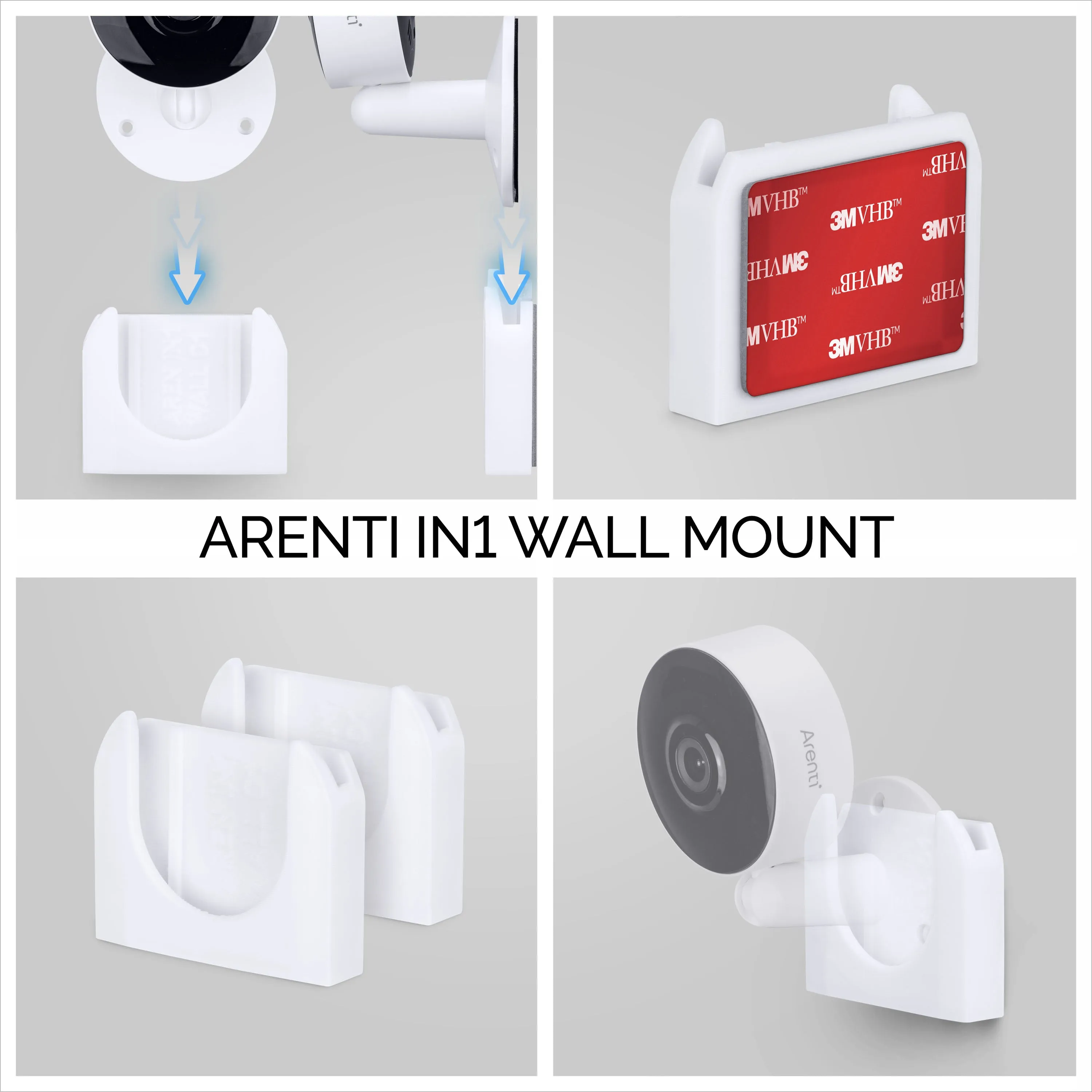2-Pack Wall Mount For Arenti IN1 Security Camera Wall Mount, Adhesive Holder, Easy to Install Bracket, No Screws or Drilling