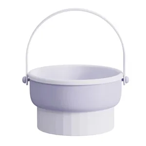 3-in-1 Makeup Brushes Cleaner | Sponge Brush Washing Box & Makeup Brush Drying Basket (Light Purple)
