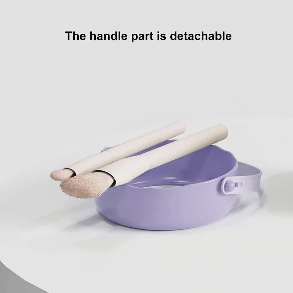 3-in-1 Makeup Brushes Cleaner | Sponge Brush Washing Box & Makeup Brush Drying Basket (Light Purple)