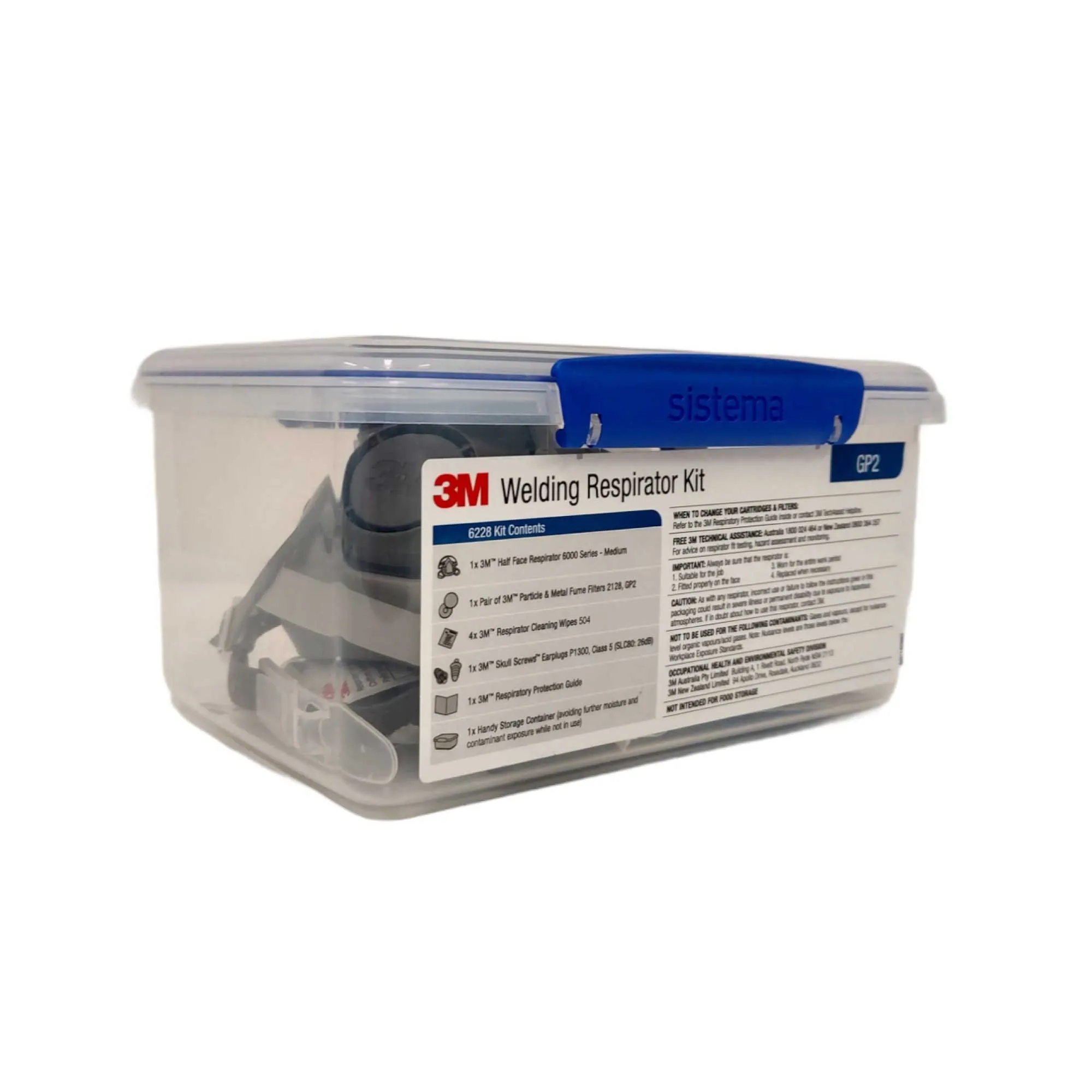 3M Welding Respirator Kit | GP2 Filter | Reusable Half Face Fume Mask | Medium 6000