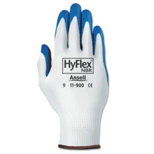 Ansell HyFlex NBR Gloves, 7, Blue/White, 11-900-7