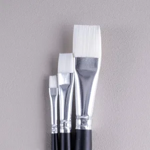 ARTdiscount School Brushes - Packs of 10 - Flat