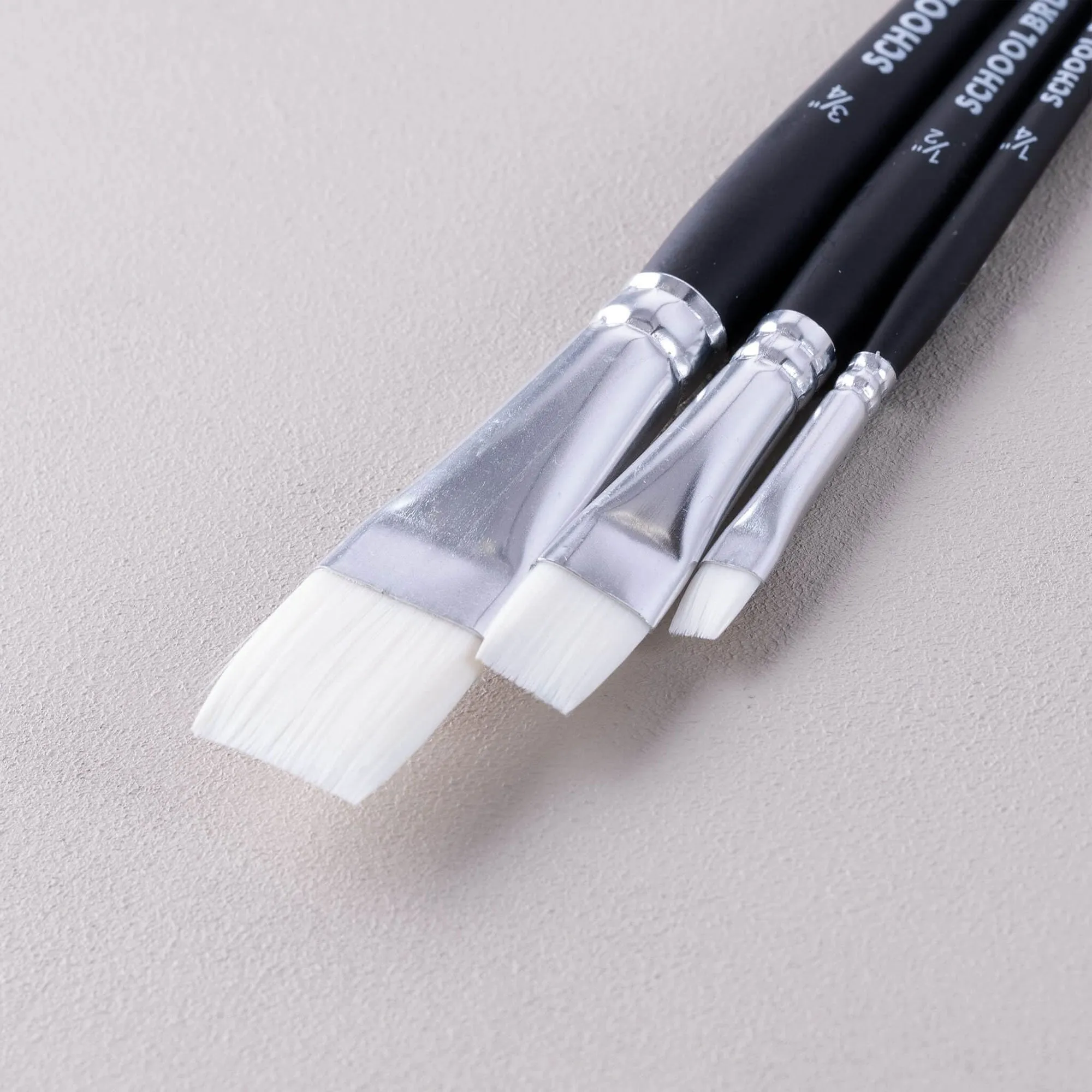 ARTdiscount School Brushes - Packs of 10 - Flat