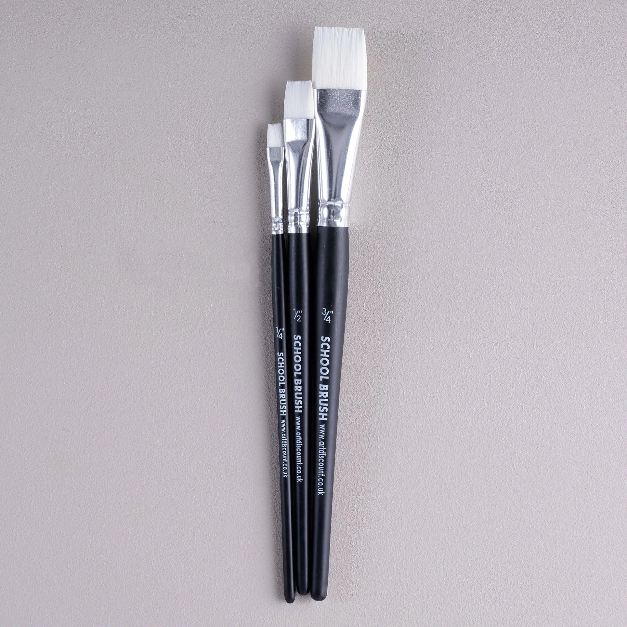 ARTdiscount School Brushes - Packs of 10 - Flat