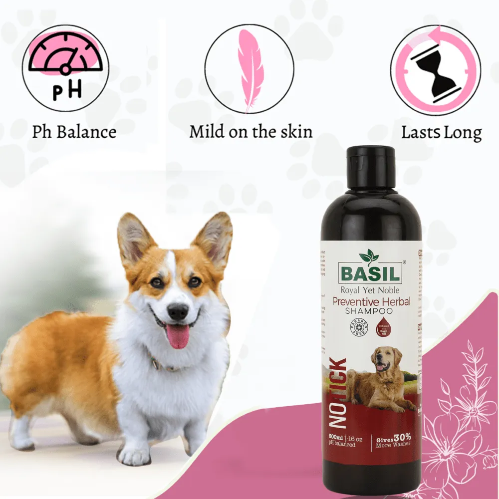 Basil Herbal No Ticks Dog Shampoo