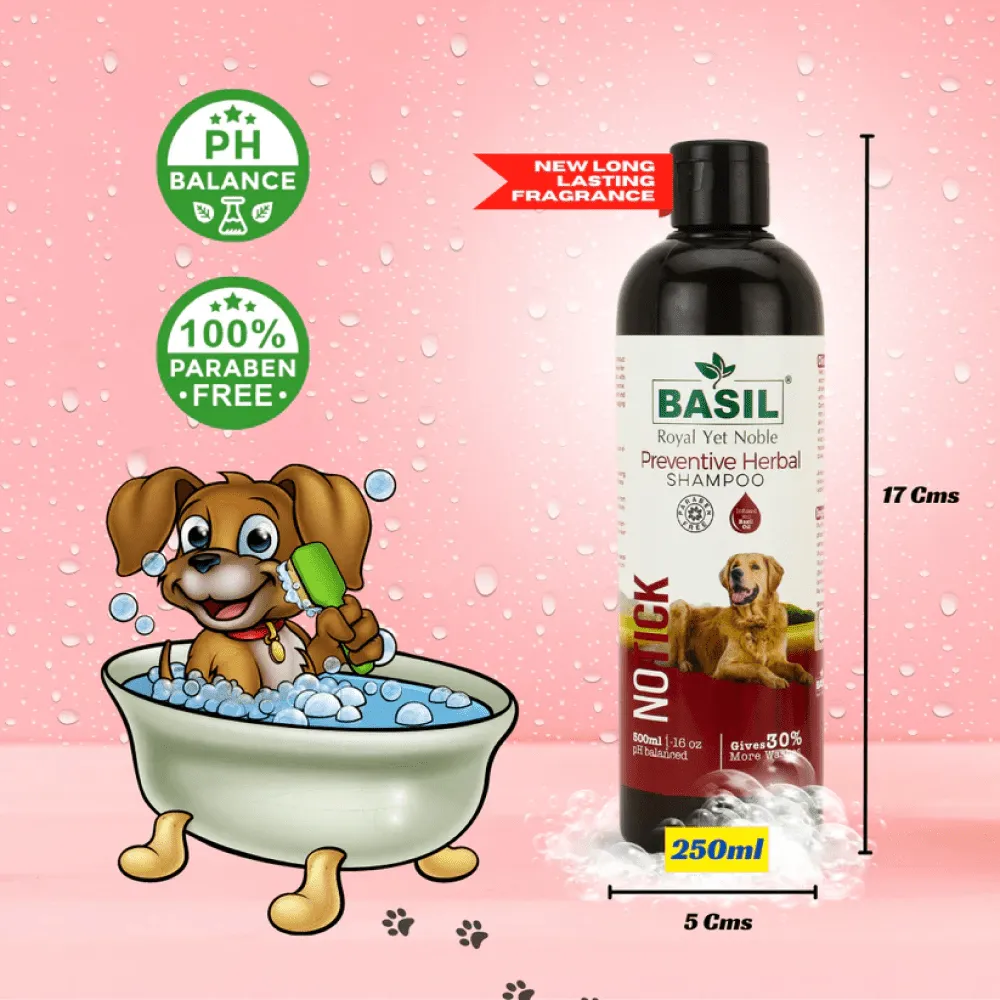 Basil Herbal No Ticks Dog Shampoo