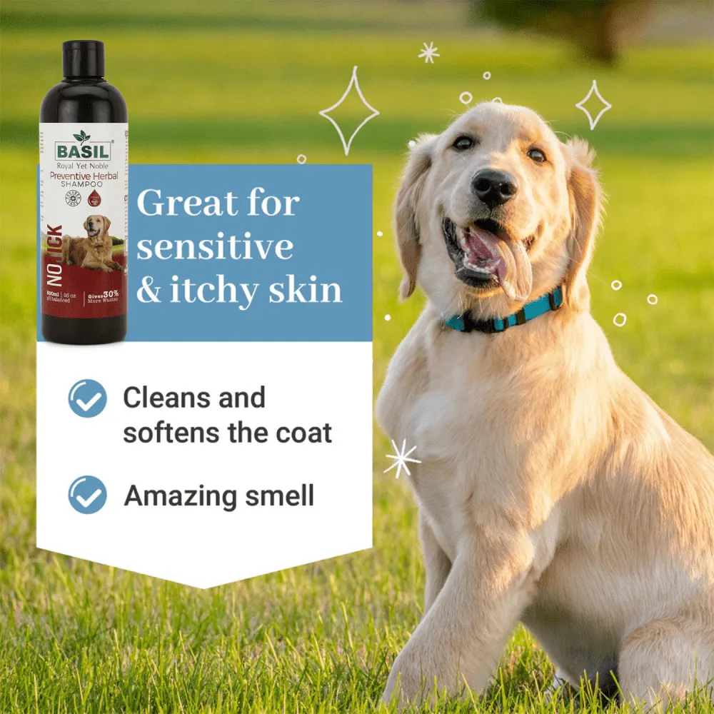 Basil Herbal No Ticks Dog Shampoo