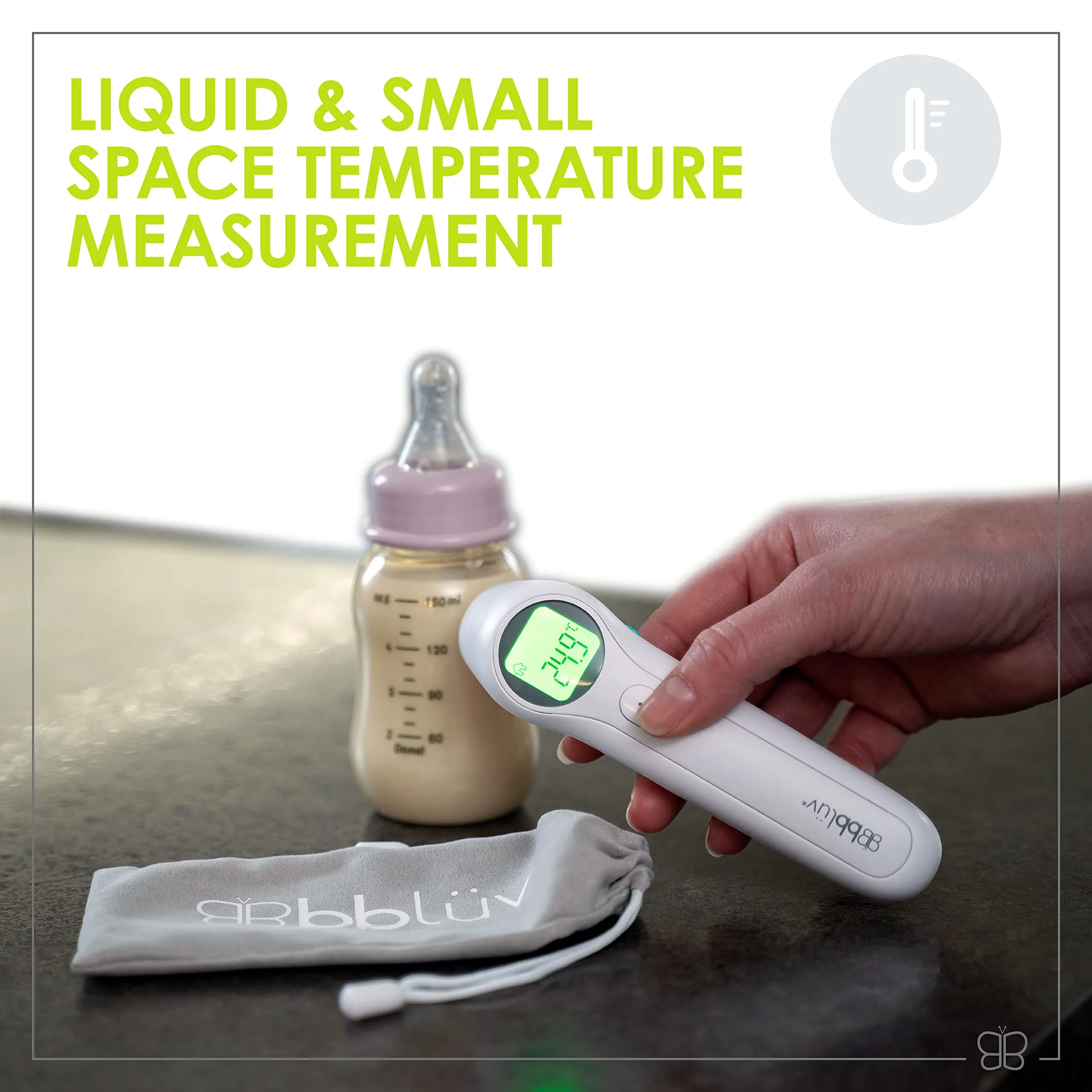 bblüv - Orä - Non-Contact Digital Infrared Thermometer, Ear Thermometer - 5 in 1 in LED Display, for Babies, Children, and Adults Tracking Fever Indicator – Fast 1 Second Temperature