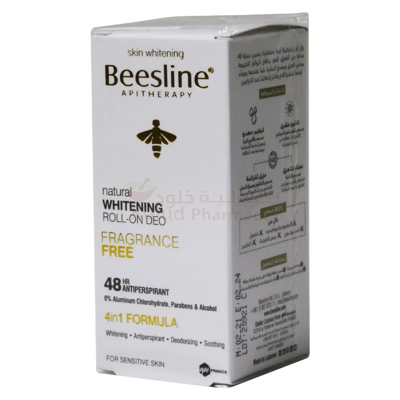 Beesline Whitening Fragrance Free Deo Roll 50 ML