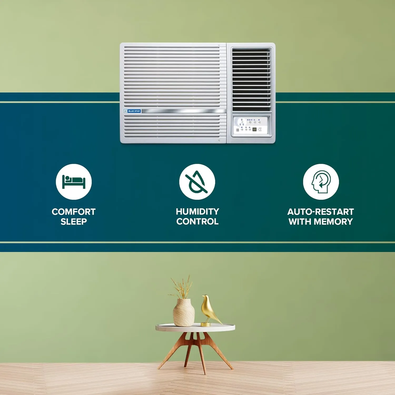 Blue Star WID518L 1.5 Ton 5 Star Inverter Window AC (Copper, Turbo Cool,  White)