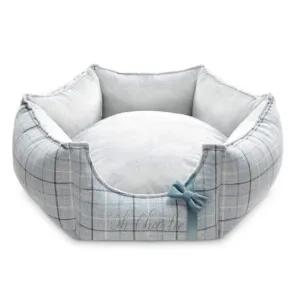 Charm Blue Hexagon Pet Bed by Oh Charlie - Blue