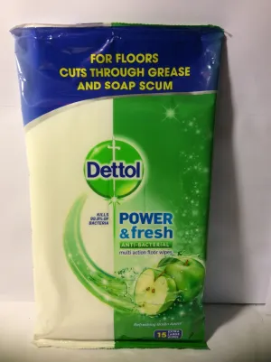 Dettol power&fresh anti-bacterial ex-large floor wipes-15'sX4-20%code-187