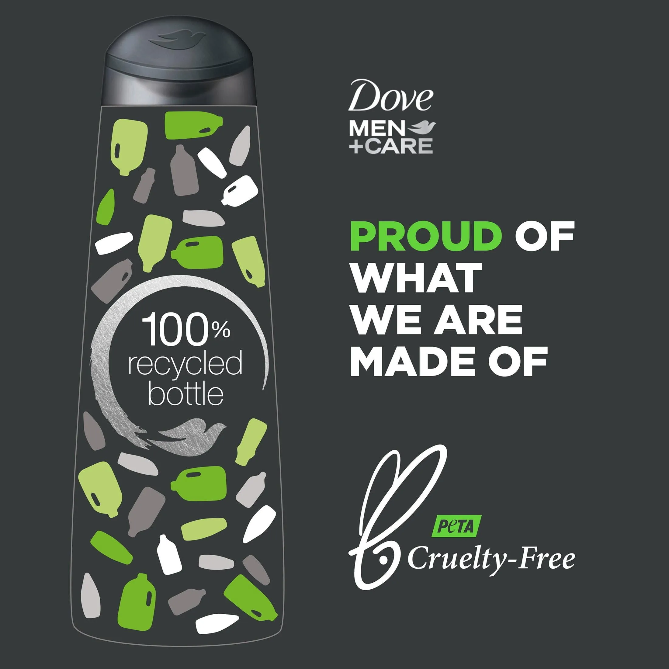 Dove Men Care Fresh Clean 2-in-1 Shampoo and Conditioner with Caffeine and Menthol, 12 fl oz