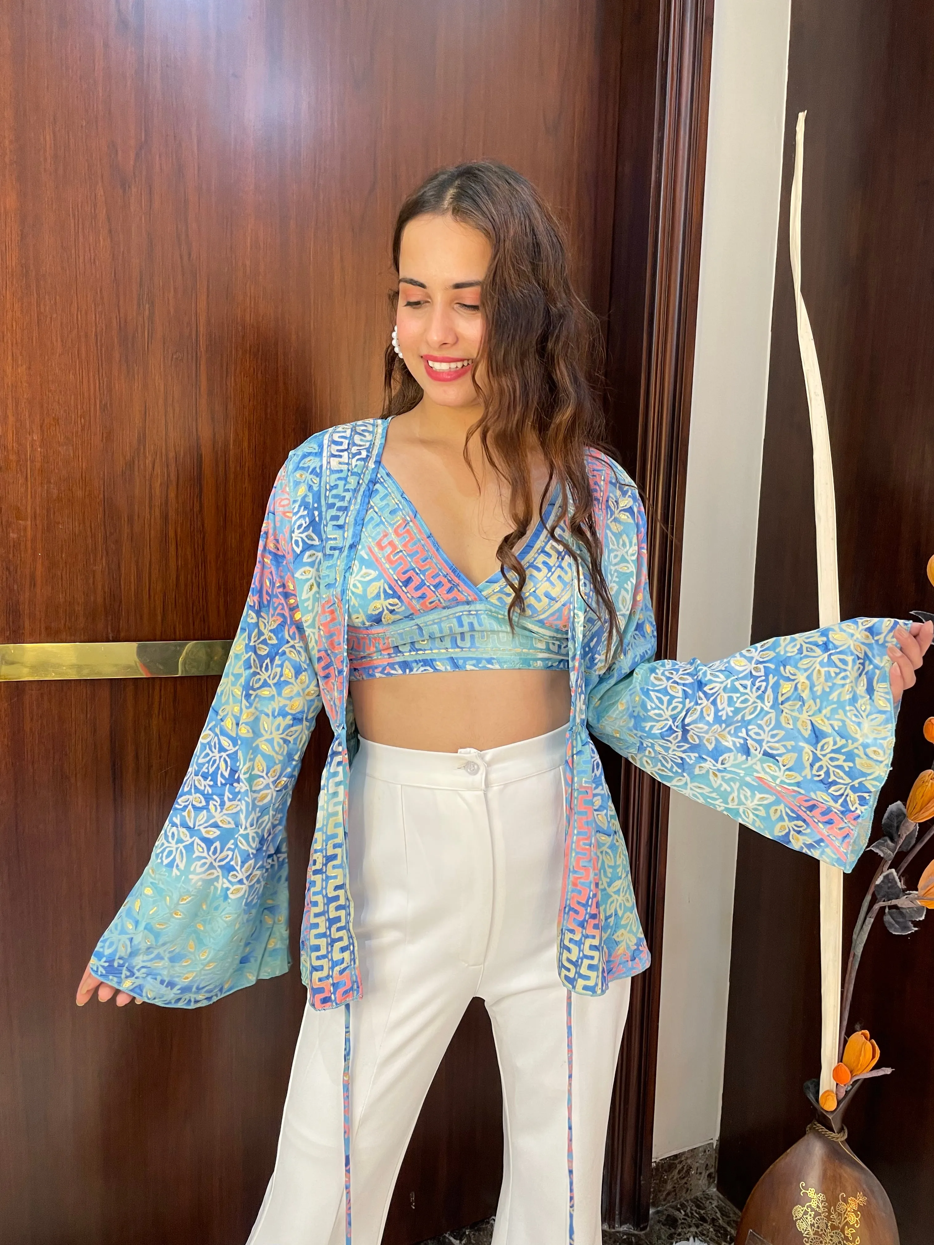 Dramatic Bell Sleeve Pair - Minty Ocean Breez
