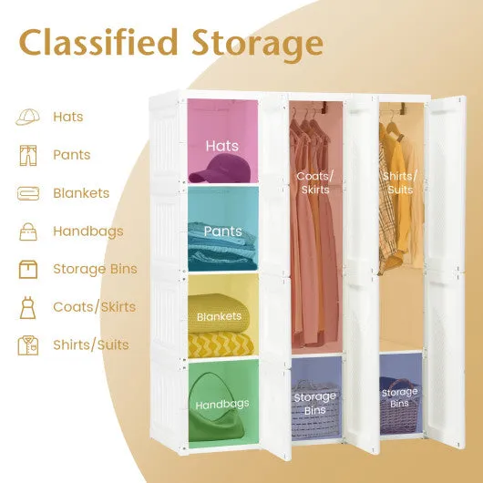 Foldable Closet Clothes Organizer with 12 Cubby Storage