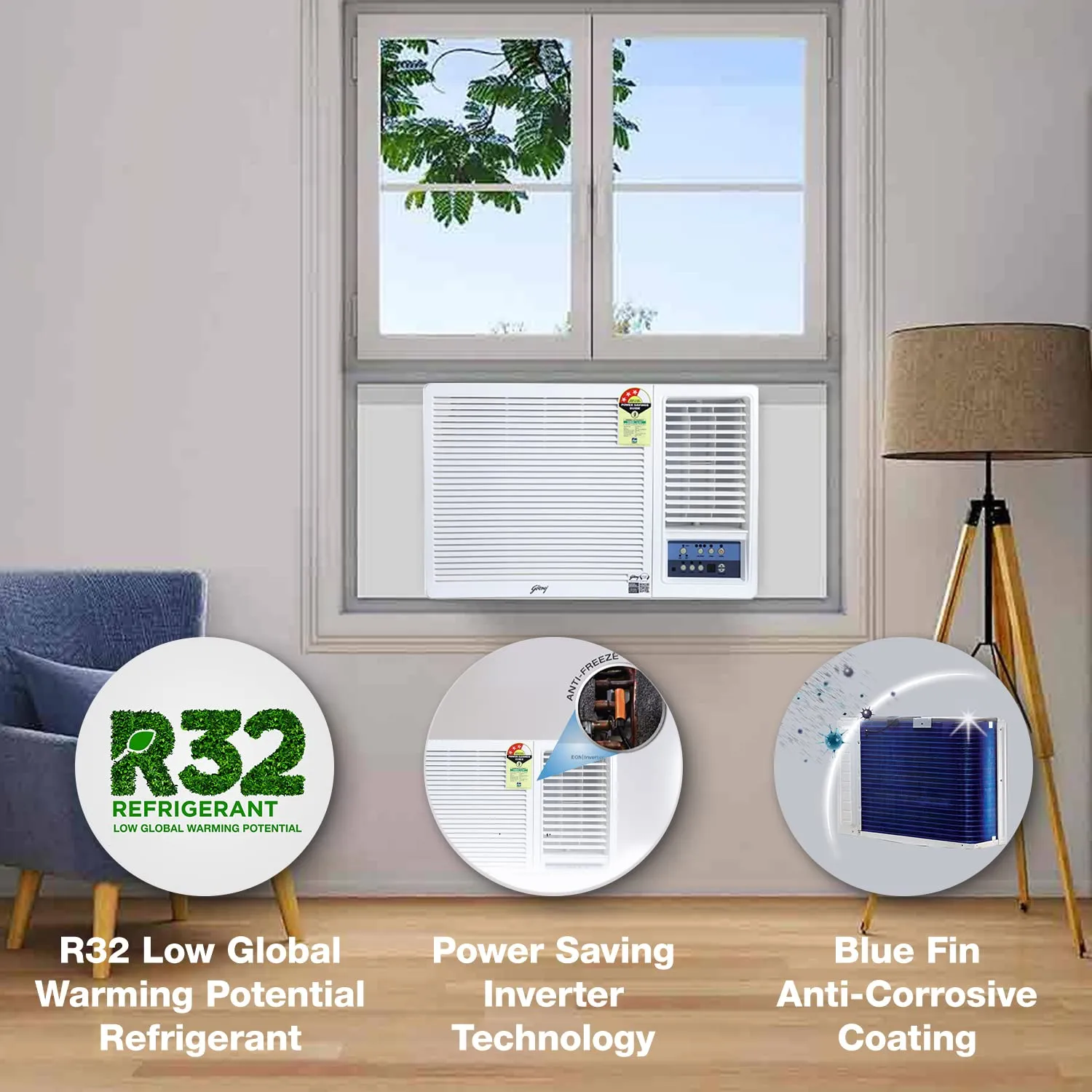 Godrej WIC 18UTC5 WWA 1.5 Ton 5 Star Turbo Mode, Inverter Window AC