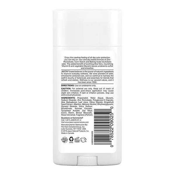 Jason Deodorant Stick Aloe Vera 2.5Oz