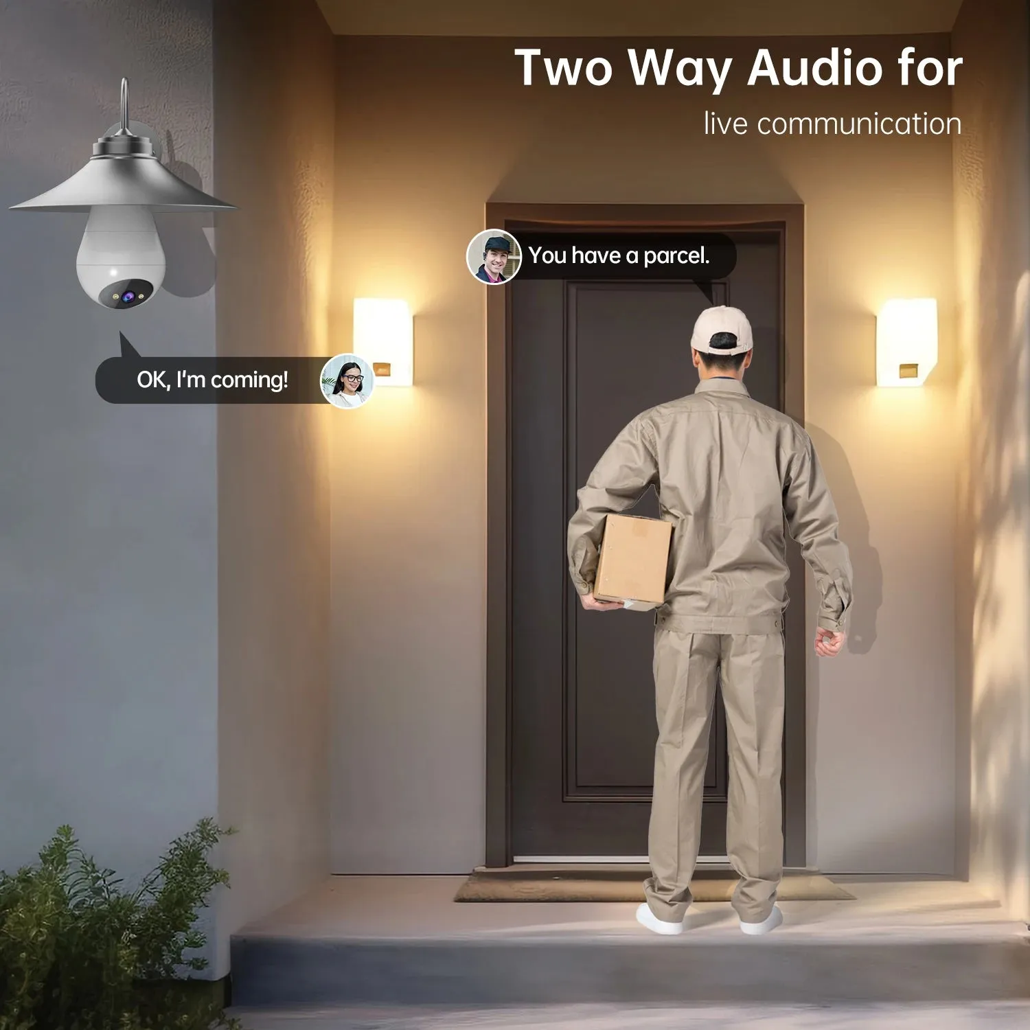 JOOAN 3MP PTZ IP Camera 2.4G Wifi E27 Bulb Surveillance Camera  Home Color Night AI Tracking Security Camera Smart Baby Monitor