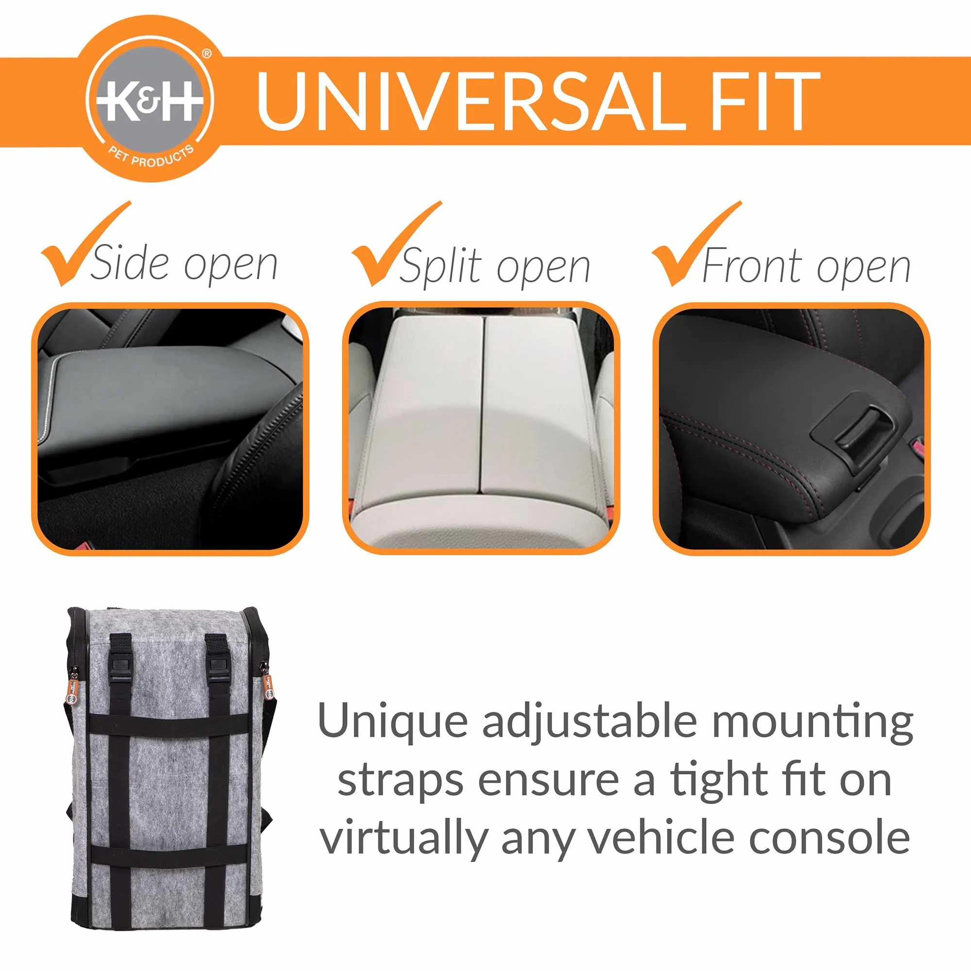K&H Pet Products - Portable Pet Console Booster Dog Car Seat, Light Gray