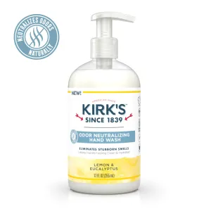 KIRKS - Odor Neutralizing Hydrating Hand Wash, Lemon & Eucalyptus - 12 fl. oz. (355 ml)