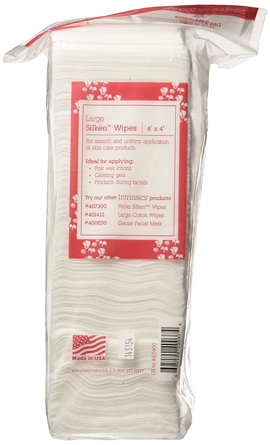 Large Silken Non-Woven 4" x 4" Wipes