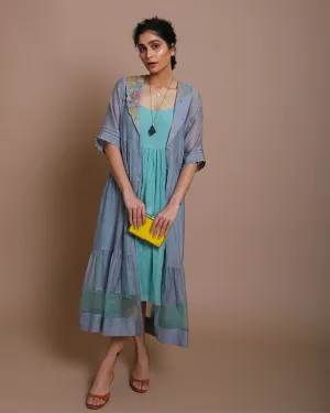 Life in Pink collar embroidered jacket dress