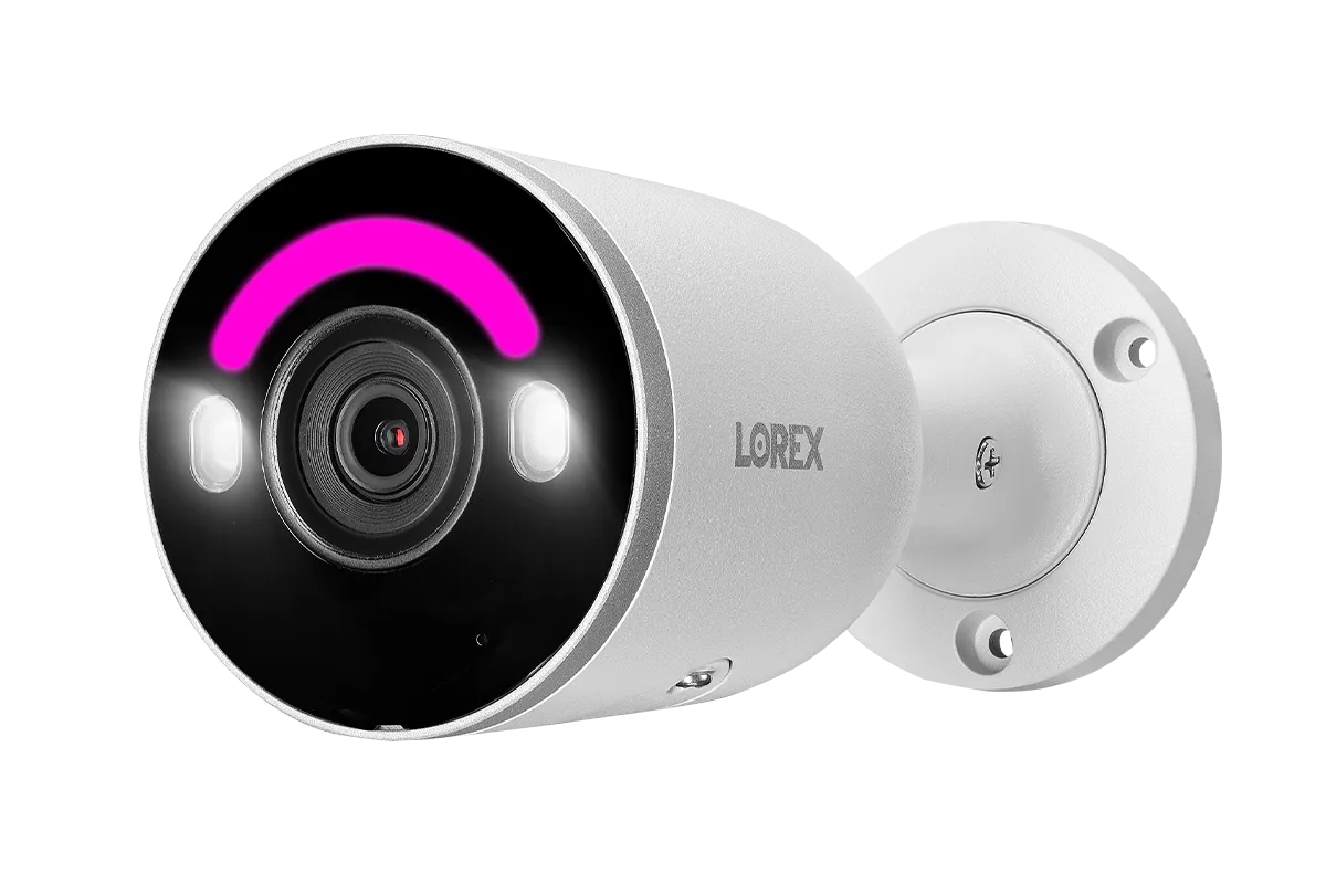 Lorex 4K IP Wired Bullet Security Camera with Smart Security Lighting and Smart Motion Detection