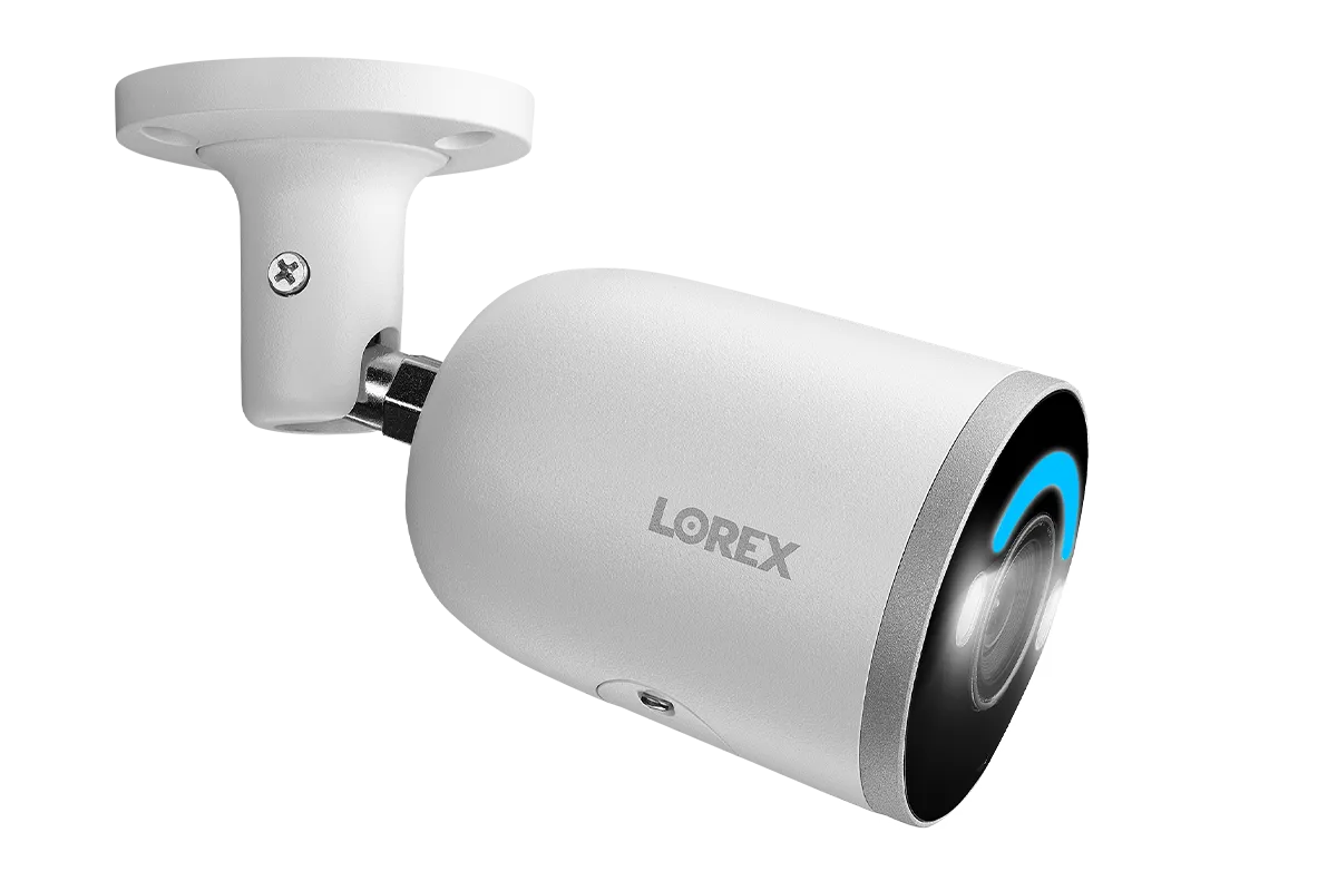 Lorex 4K IP Wired Bullet Security Camera with Smart Security Lighting and Smart Motion Detection