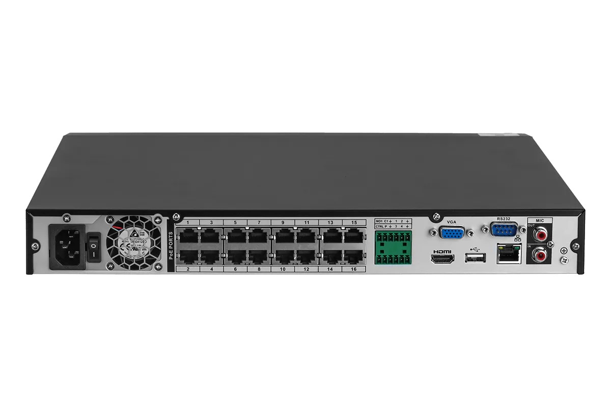 Lorex Fusion 4K (16 Camera Capable) 3TB Wired NVR System with IP Dome Cameras featuring Listen-In Audio
