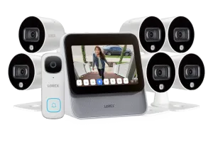 Lorex Smart Home Security Center with 6 Outdoor Wi-Fi Cameras, 2K Video Doorbell and 3 Sensors