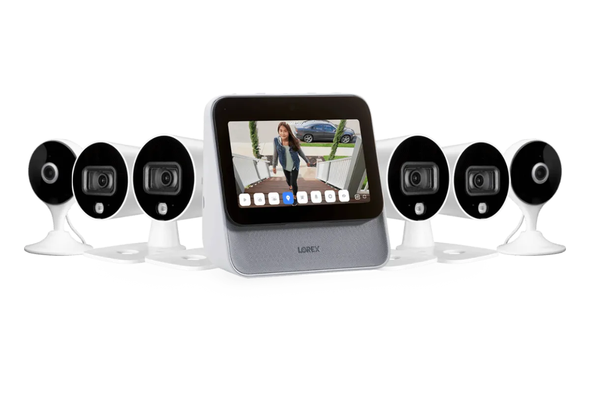 Lorex Smart Home Security Center with Four 1080p Outdoor and Two 2K Indoor Wi-Fi Security Cameras