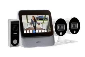 Lorex Smart Home Security Center with Two 1080p Outdoor Wi-Fi Cameras and HD Video Doorbell