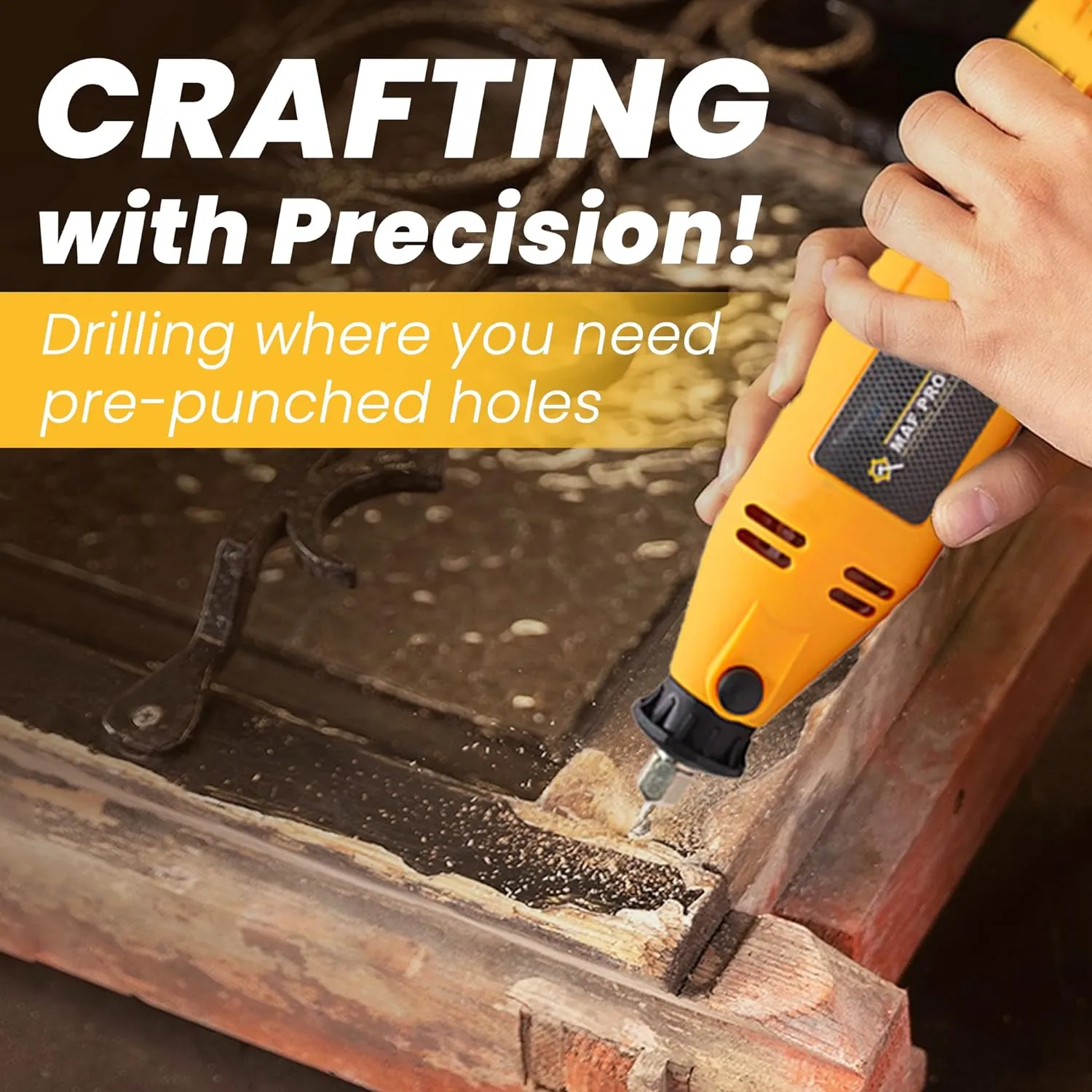 MAF PRO MG152A Multifunctional 52 Pieces Mini Rotary Die Grinder Kit with Flexible Shaft and Variable Speed for Jade Carving, Wood Punching, Sanding, Buffing, Polishing, Engraving (130W, 52 Pcs)
