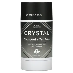 Magnesium Enriched Crystal Body Deodorant, Charcoal/Tea Tree, 70g