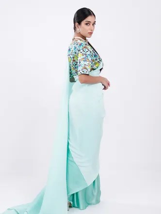 Minty Summer Wedding Saree