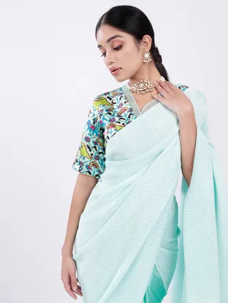 Minty Summer Wedding Saree