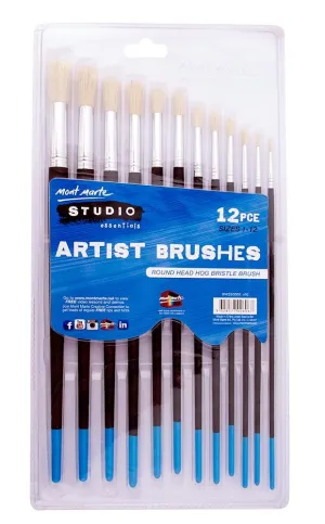 Mont Marte Studio Artist Brushes 12pc Round 1-12