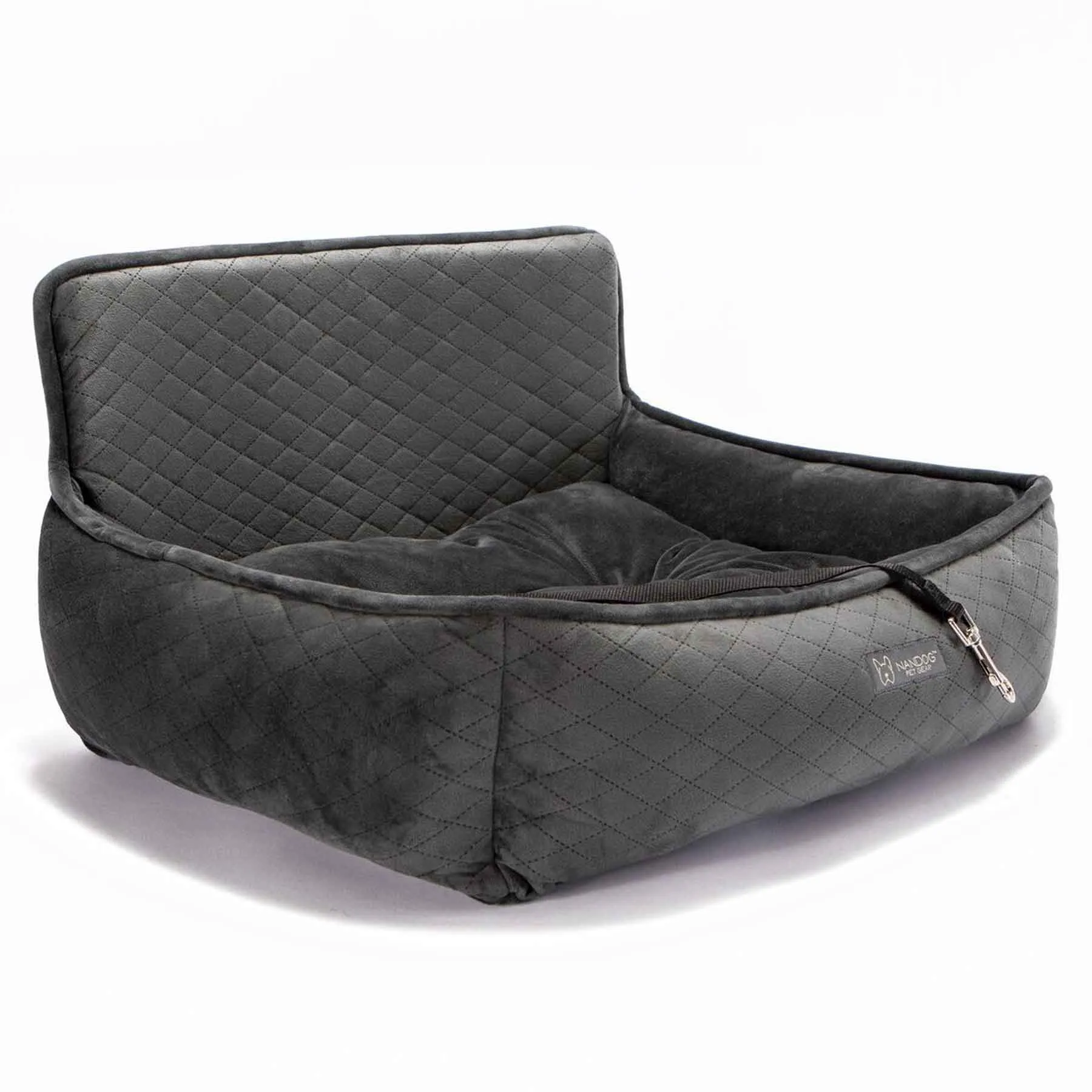Nandog Luxe Dog Car Seat (Plush Dark Grey)