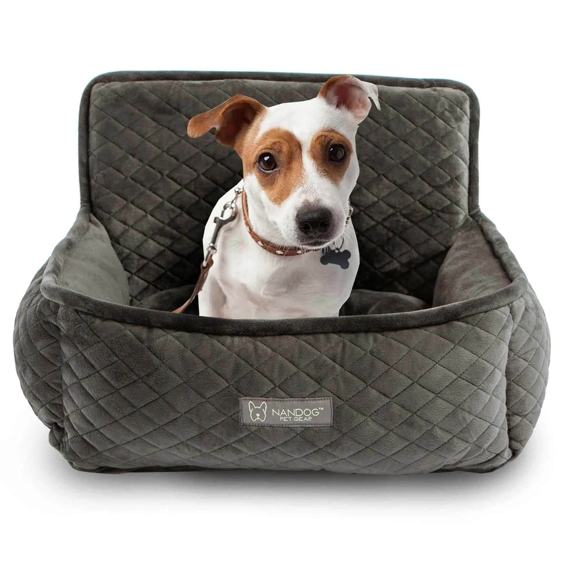 Nandog Luxe Dog Car Seat (Plush Dark Grey)