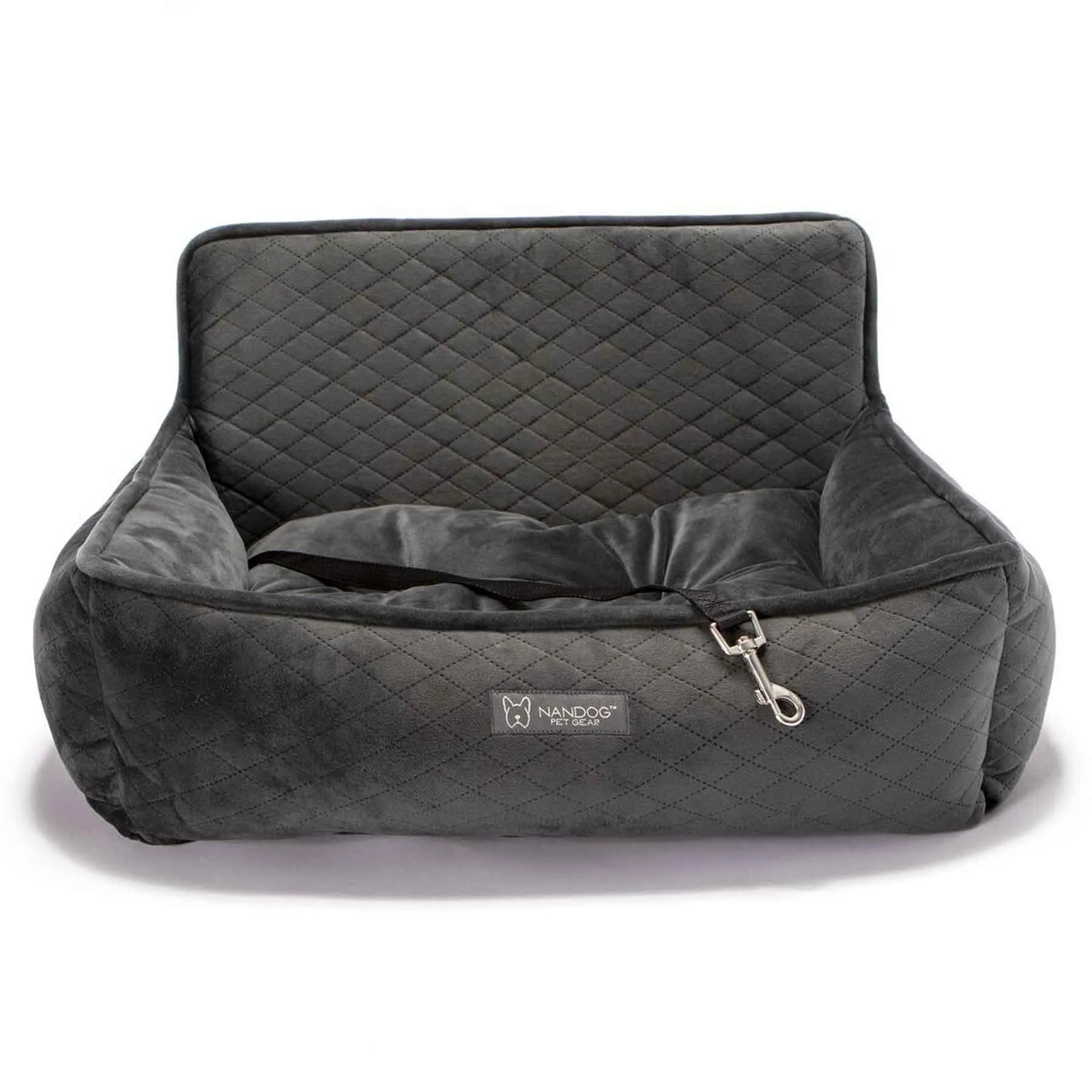 Nandog Luxe Dog Car Seat (Plush Dark Grey)