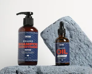 OMG Beard Shampoo & Conditioner 180ml and Beard Oil 50ml Combo | Promotes Hair Growth and Gives Shine | Contains Natural Oils and Enriched with Vitamin E & Vitamin C