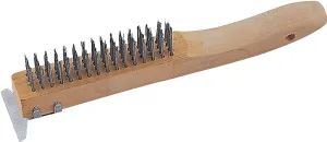 ProSource TGE-WB416 Wire Brush with Scraper, 1-3/4 in L Trim, Zinc Bristle, 3/4 in W Brush, 10-1/4 in OAL :EA: QUANTITY: 1
