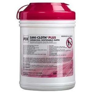 Sani-Cloth Plus Germicidal Disposable Wipes, 6" x 6-3/4", Large