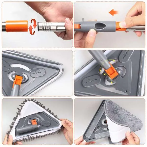 Scrublex - Rotatable triangle cleaning mop set