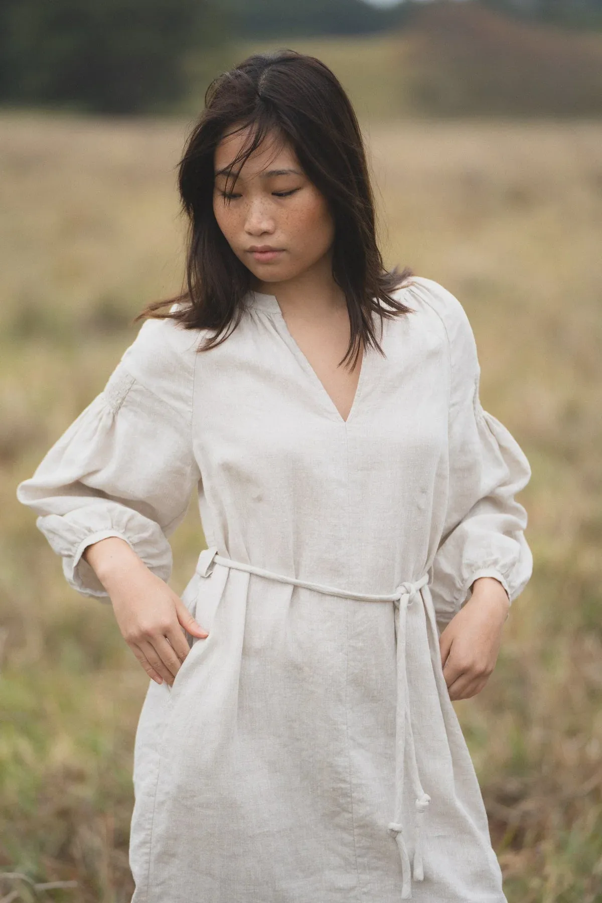Skylar Linen Dress - Oatmeal