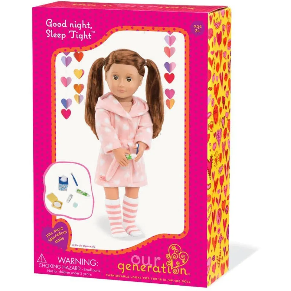 Sleepwear Robe Set for 18" Dolls - Good Night, Sleep Tight