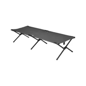 Tesco Outdoor Folding Camp Bed With Carry Bag - Grey