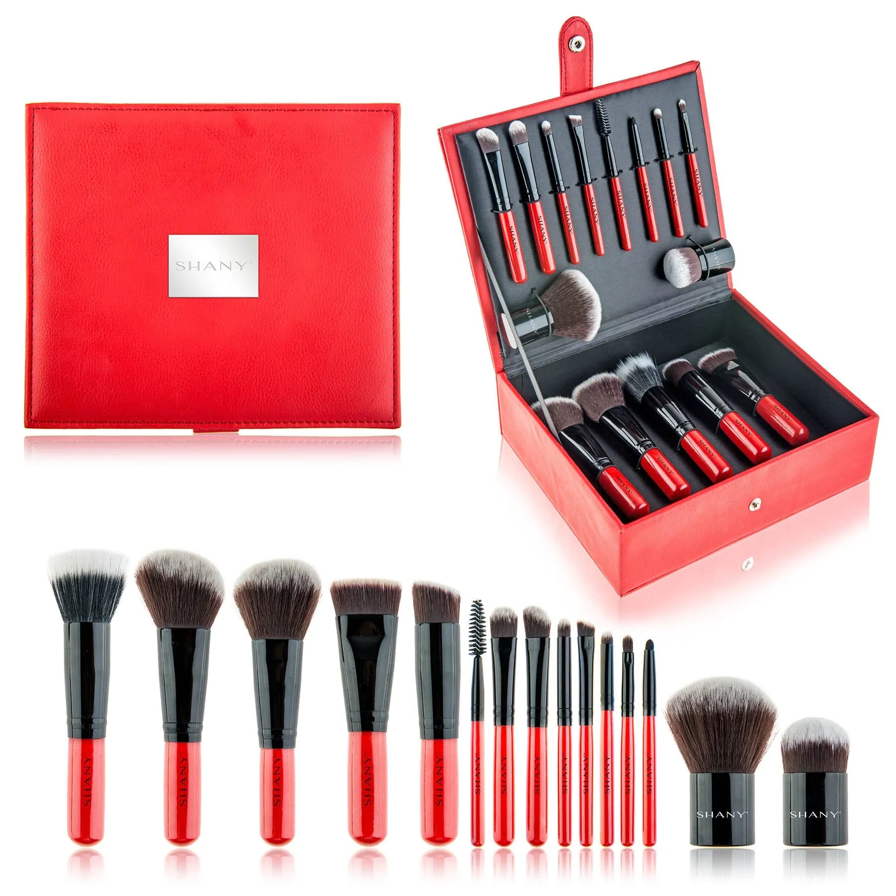 Vanity Vox- 15 Piece Premium Brush Set with Stylish Storage Box and Stand