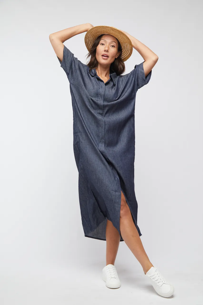 Vista Tunic Dress Dark Indigo